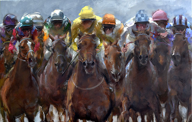 It's one for the Judge, oil on canvas,110X70CM- Mao Wen Biao