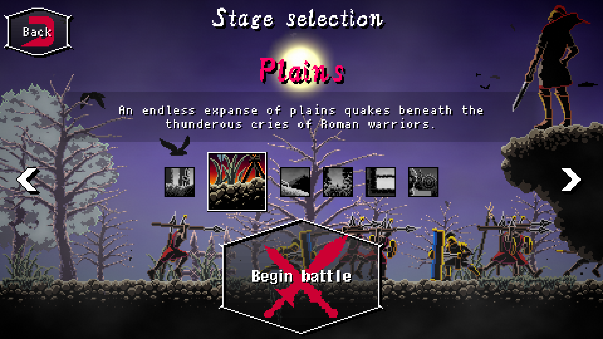 Berserk or Die Stage Selection screen
