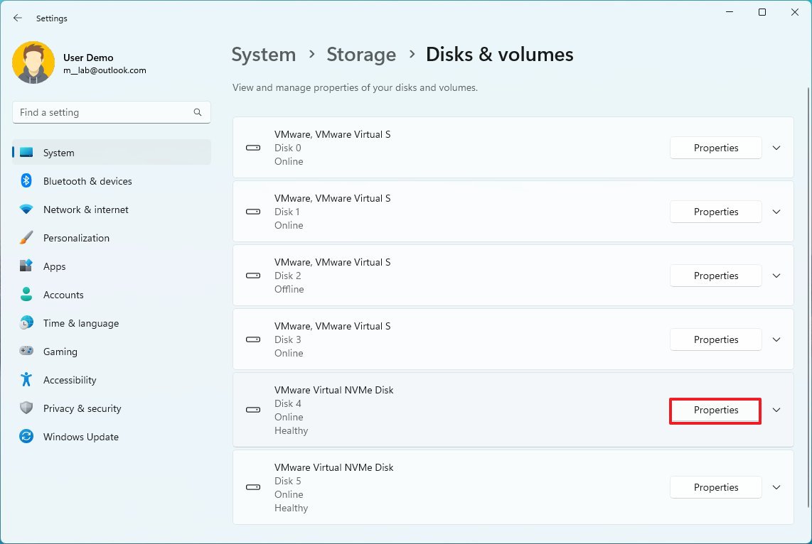 Open drive properties