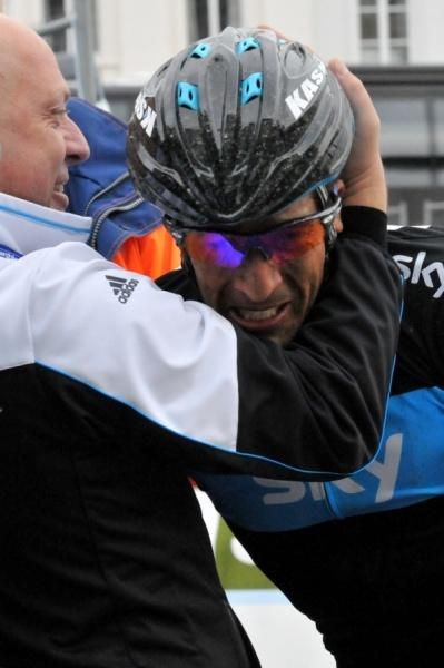 Sky's Dave Brailsford and Juan Antonio Flecha