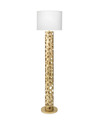 gold metal floor lamp