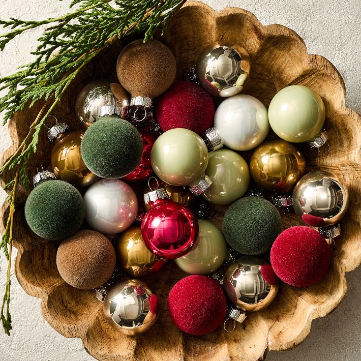 Small Festive Glass Ball Ornaments (set of 25)