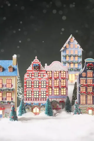 Emily Taylor X Anthropologie Light-Up Holiday Village Paper House