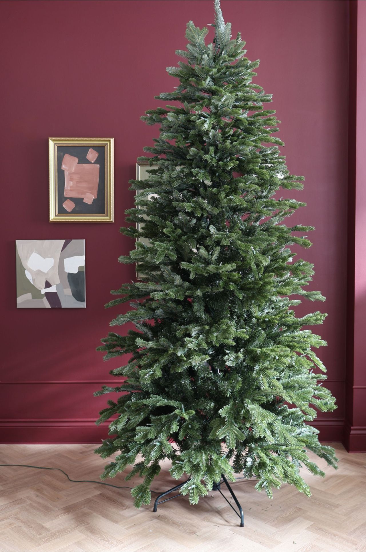 a christmas tree after fluffing