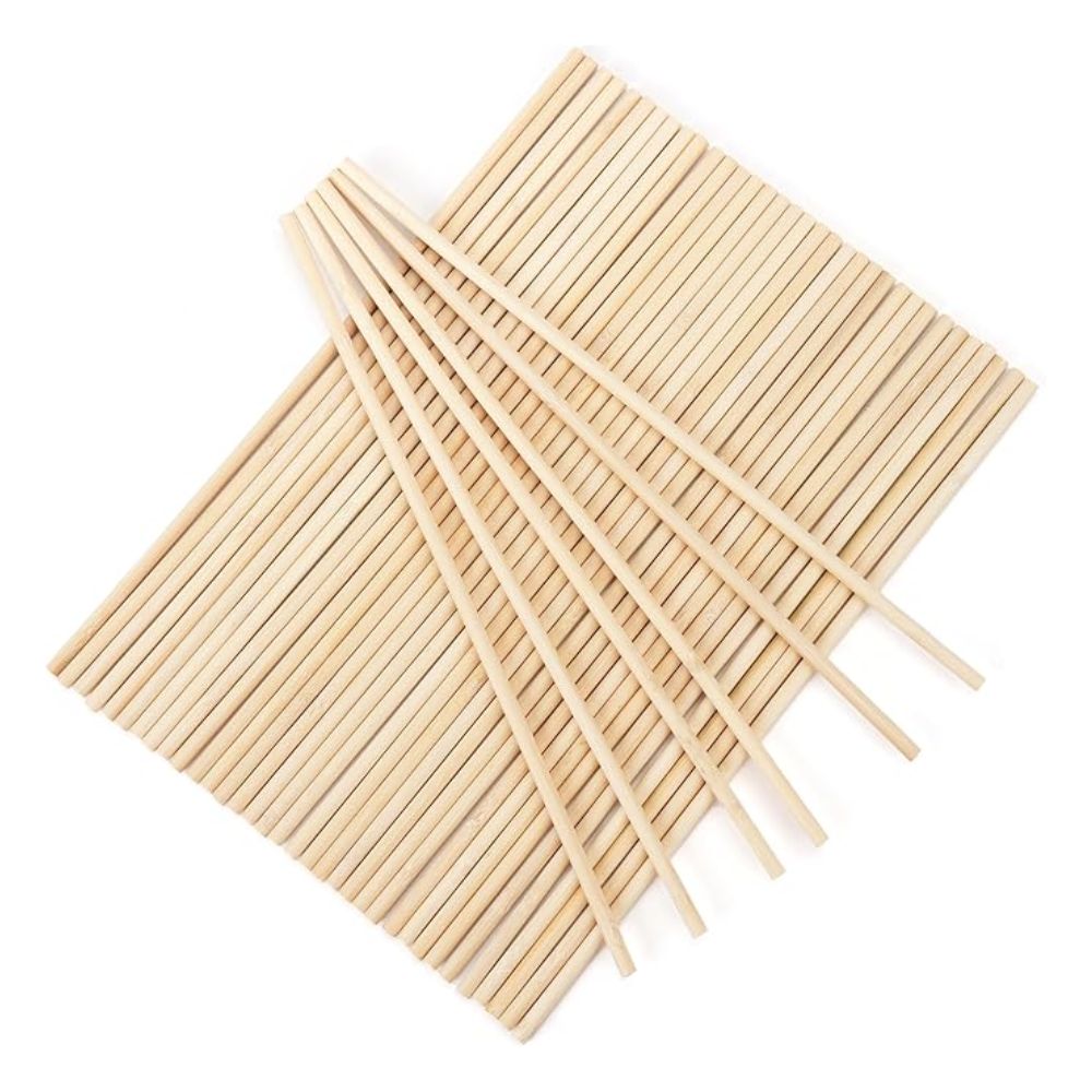 50Pcs Wooden Dowel Rods 1/4 x 12 Inch
