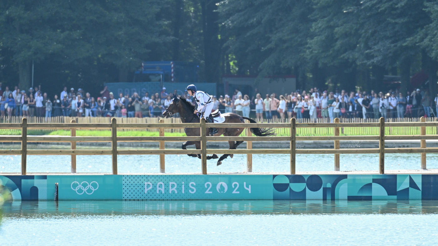 Great Britain remains in the gold medal position following the Olympic cross-country today. Pictured Britain's Tom McEwen and JL Dublin.