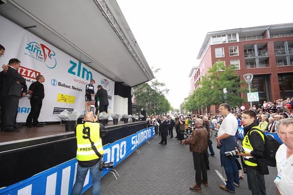 The podium ceremony was a popular attraction.