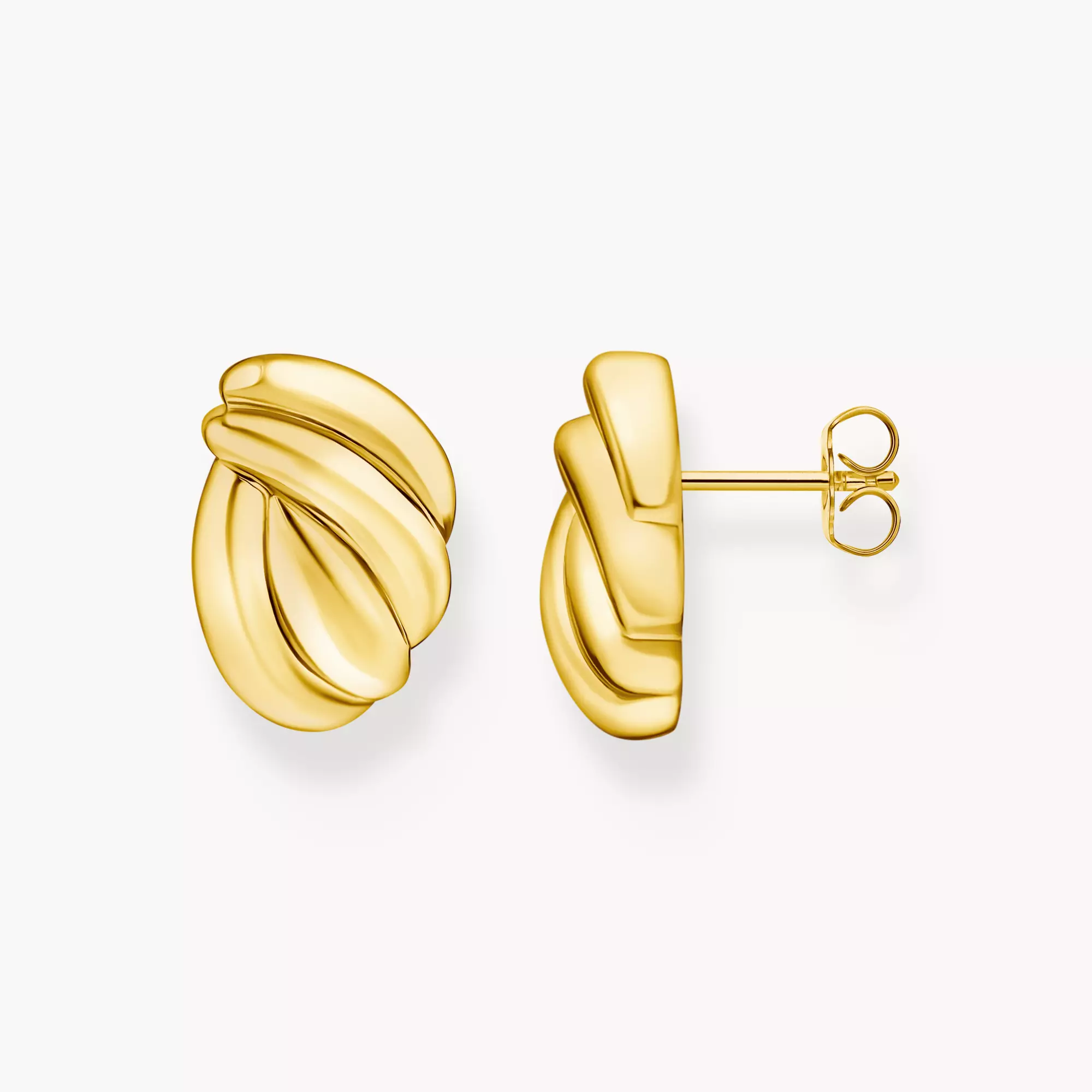 Gold-Plated Organic-Shaped Stud Earrings