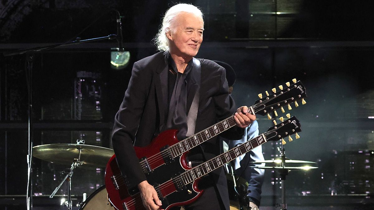 Jimmy Page performs onstage during the 38th Annual Rock &amp; Roll Hall Of Fame Induction Ceremony at Barclays Center on November 03, 2023 in New York City