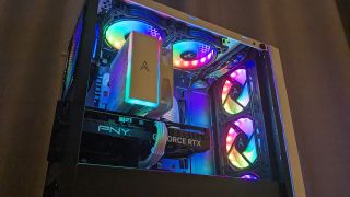 Allied Stinger-A Gaming PC internal RGB lit view