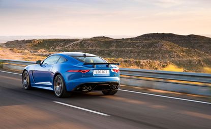 The F-Type Jaguar’s car in blue color