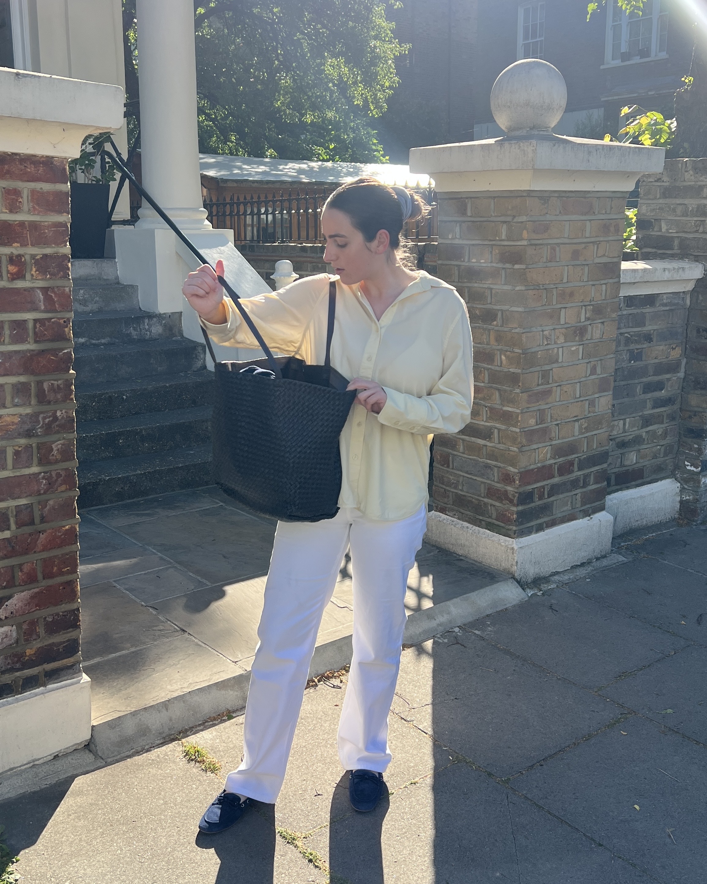 An image ofBest Knockoff Luxury Clothing
 UK SEO Writer Ava Gilchrist wearing boat shoes.