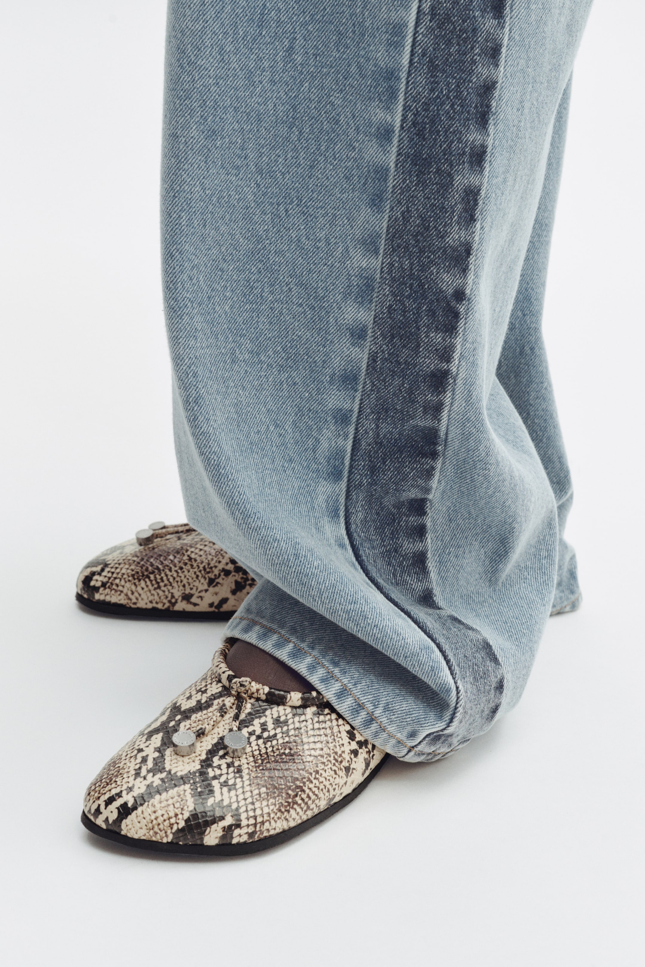 Snakeskin-Print Ballet Flats