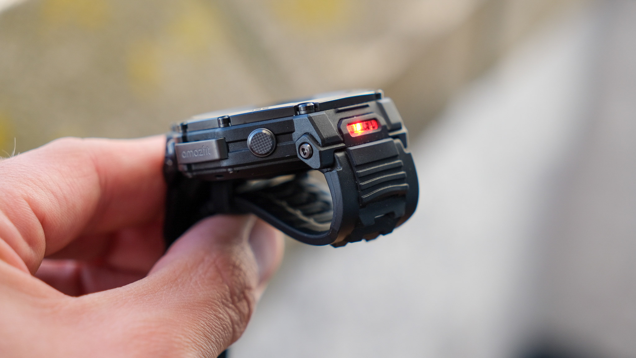Amazfit T-Rex 3 Pro smartwatch in hand