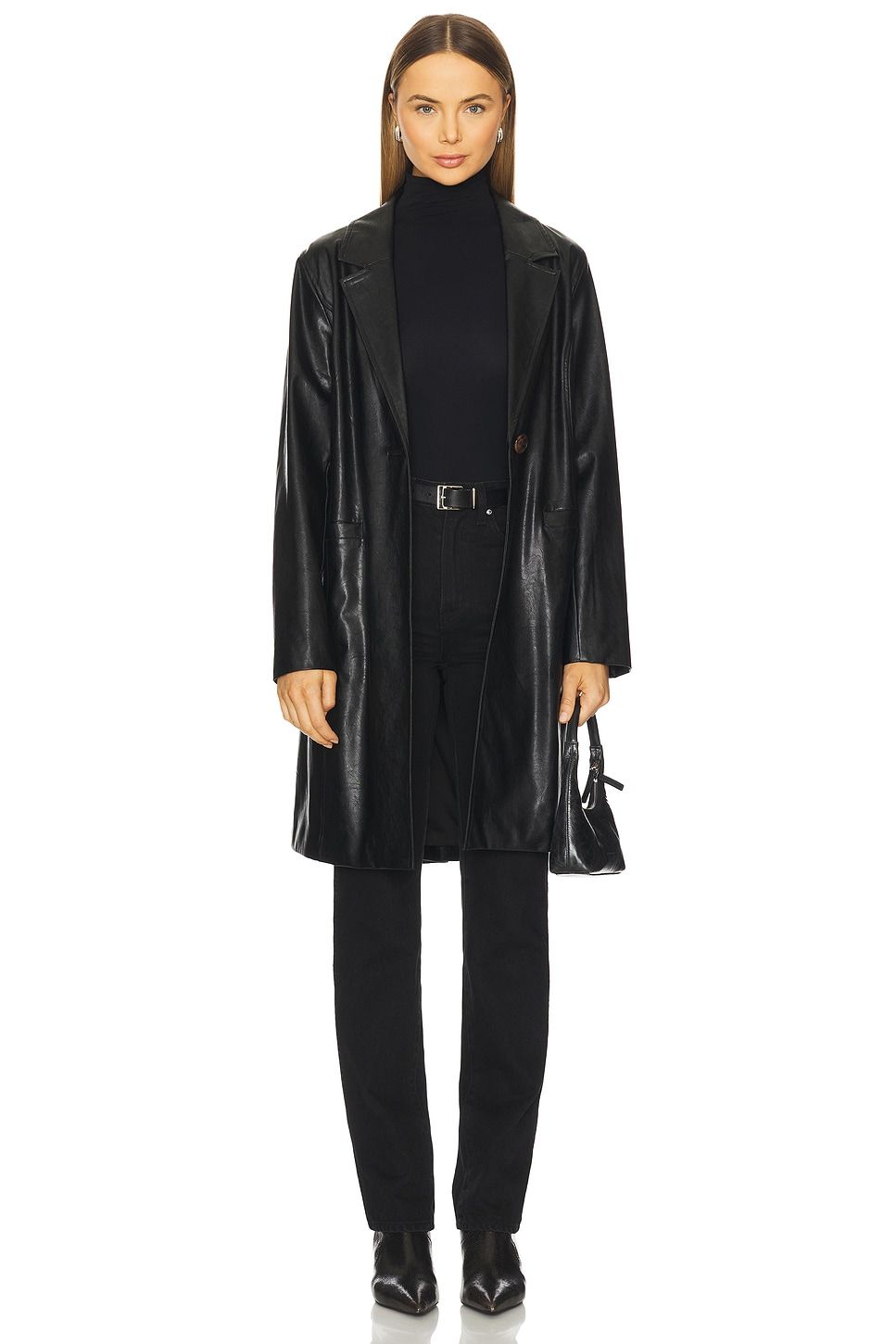 Vegan Leather Coat