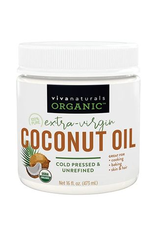 jar of organic, cold-pressed coconut oil