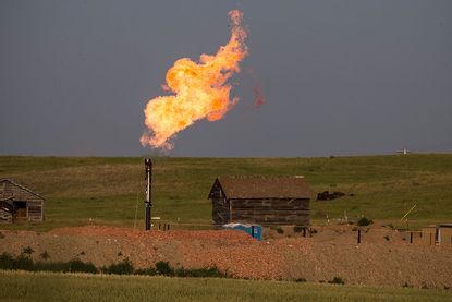 A gas flare in North Dakota.