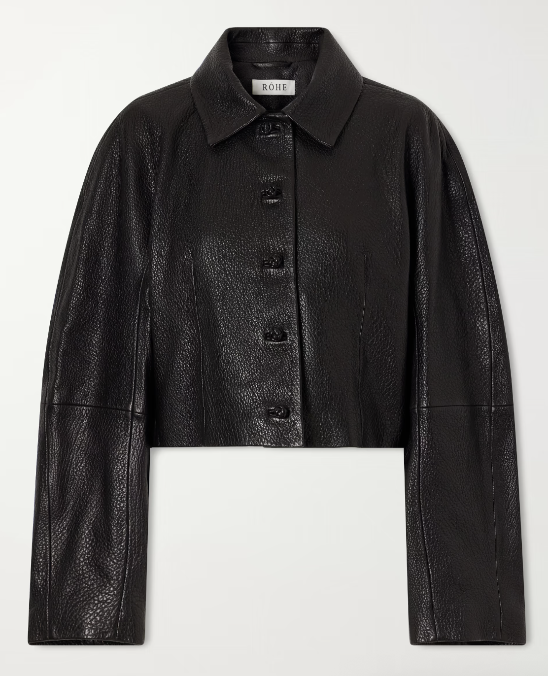 Roh&amp;eacute;, Cropped Textured-Leather Jacket