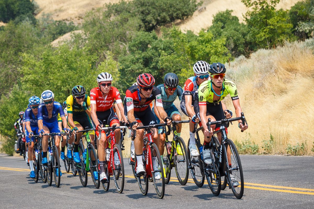 TJ Eisenhart leads the breakaway during stage 4 at the Tour of Utah