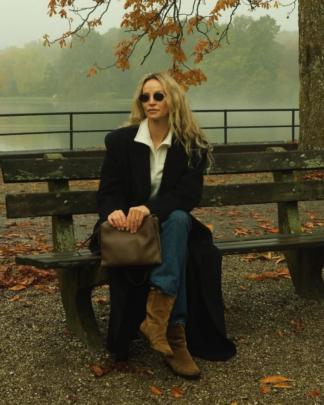 anouk yve wears a tuxedo evening coat