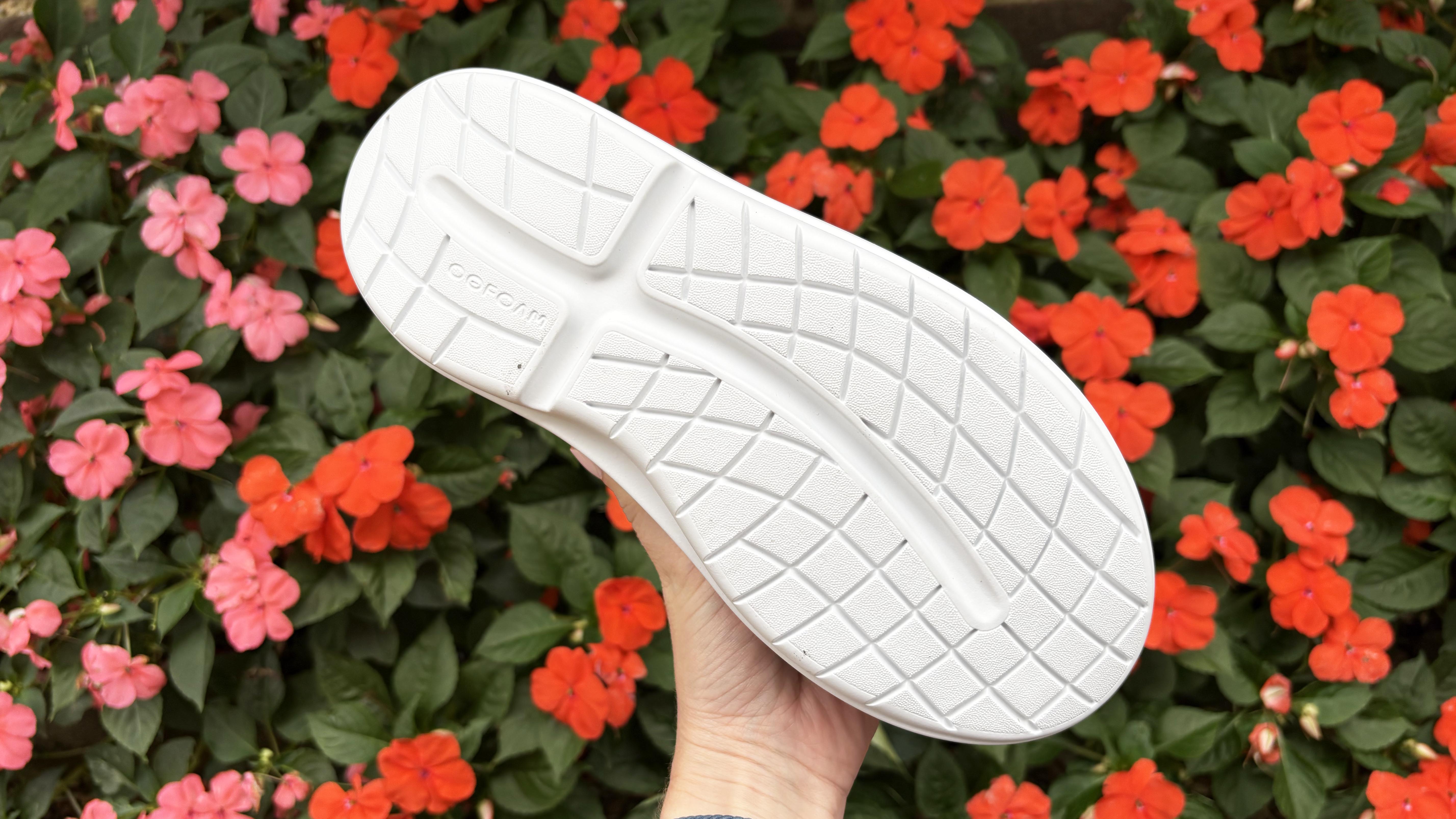 photo of the Oofos OOmg+ Club recovery shoes