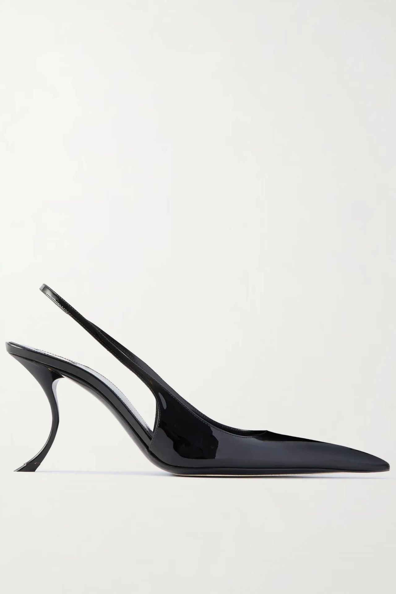 Saint Laurent , Apolline Patent-Leather Slingback Pumps