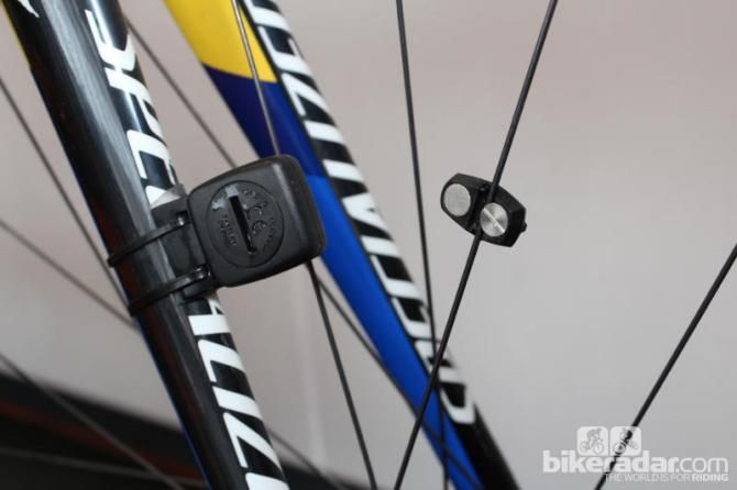 SRM uses a tried-and-true wheel magnet for speed and distance