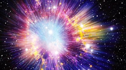 An artist's illustration of the Big Bang.