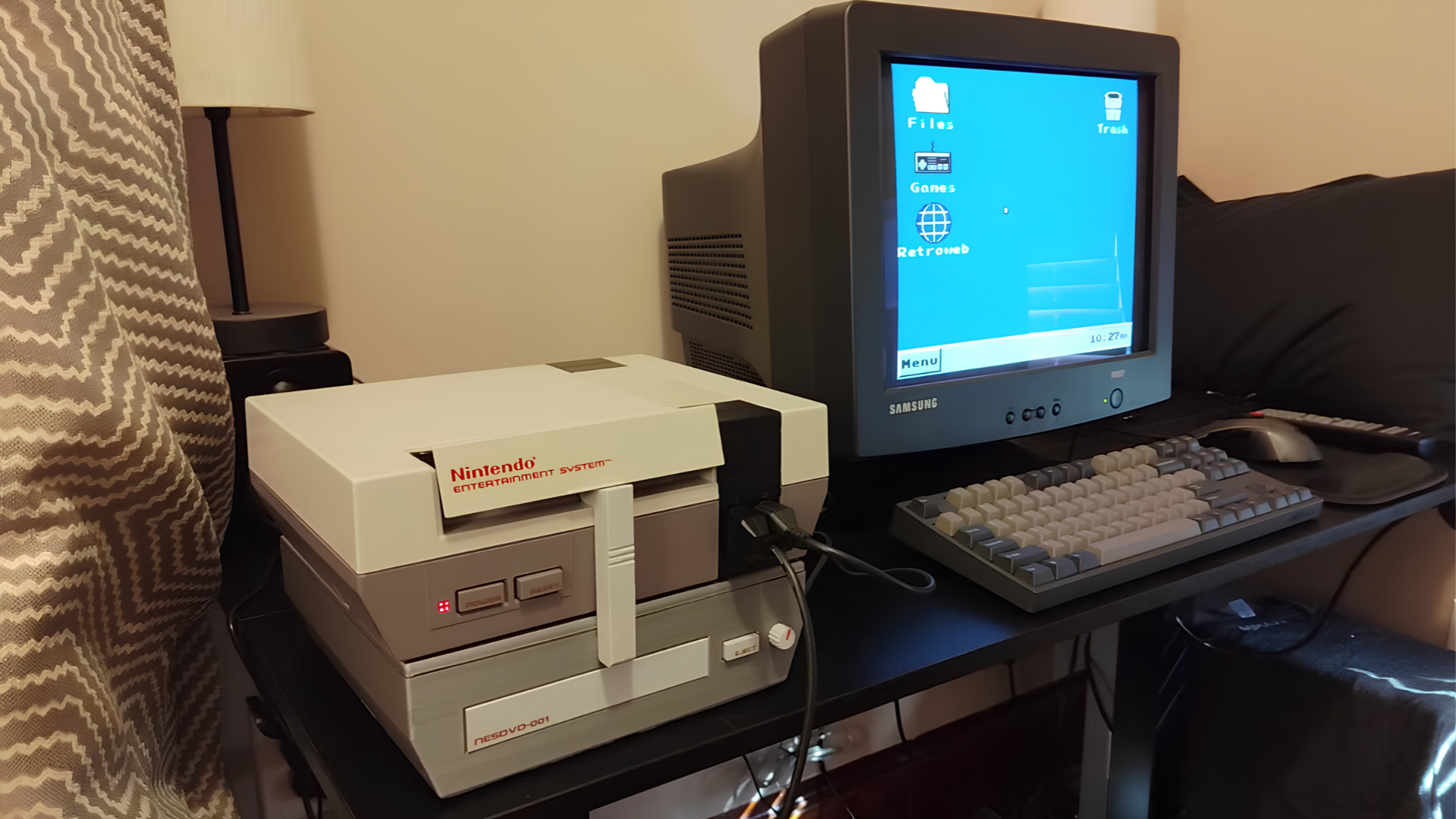 Modder turns NES into a Windows-like desktop with original hardware — emulates a full retro experience with a CD drive and slow internet