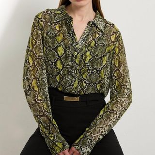 The Founder Snake Print Viscose Georgette Woven Shirt