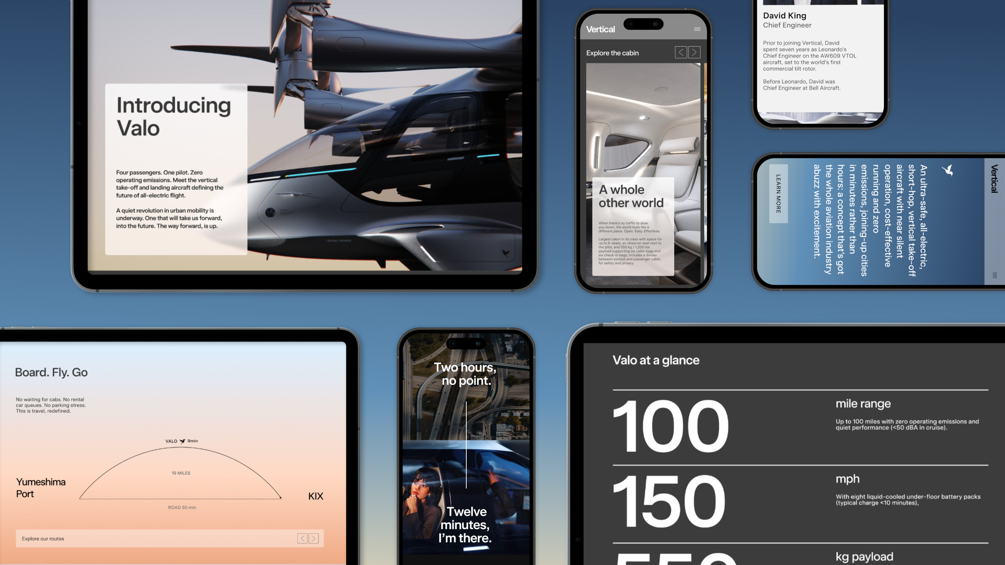 Pentagram's brand identity for Vertical Aerospace extends to apps and websites