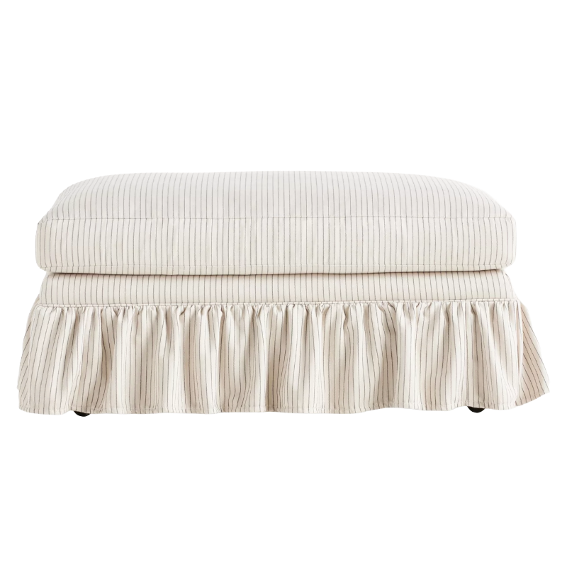 Anthropologie, Bowen Sorrento Stripe Ruffle Ottoman