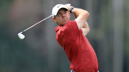 Rory McIlroy takes a shot at the 2022 Players Championship