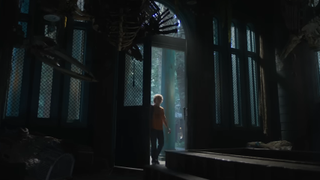 Someone walking through a doorway in Percy Jackson and the Olympians.