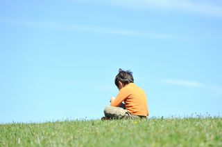 boy sitting alone, child, autism