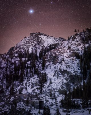 Geminid Meteors over the Sierra Nevada Mountains