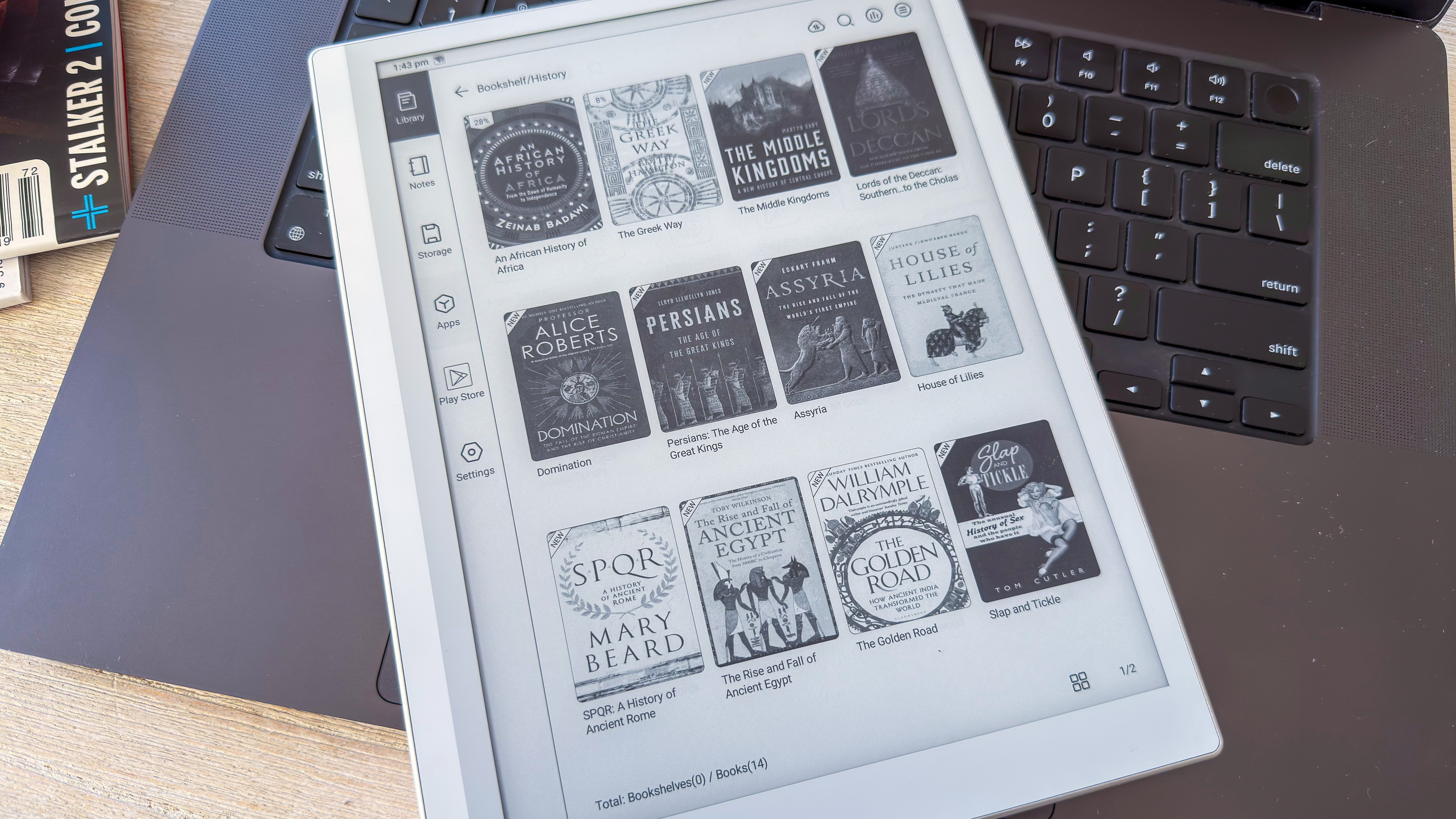 Book covers displayed on the Boox Go 10.3 (Gen II) Lumi