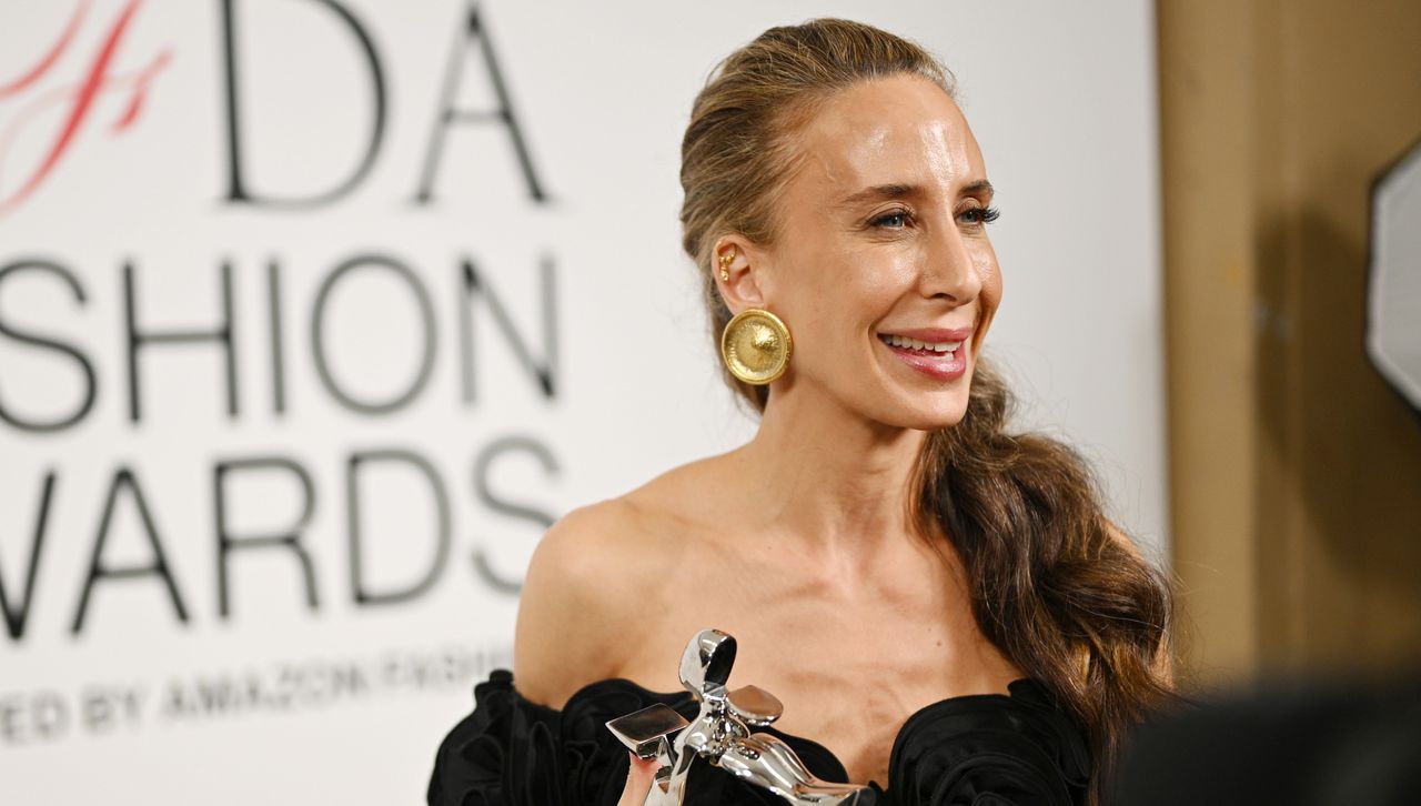 Mara Hoffman wears one of her designs while at the CFDA awards in 2023