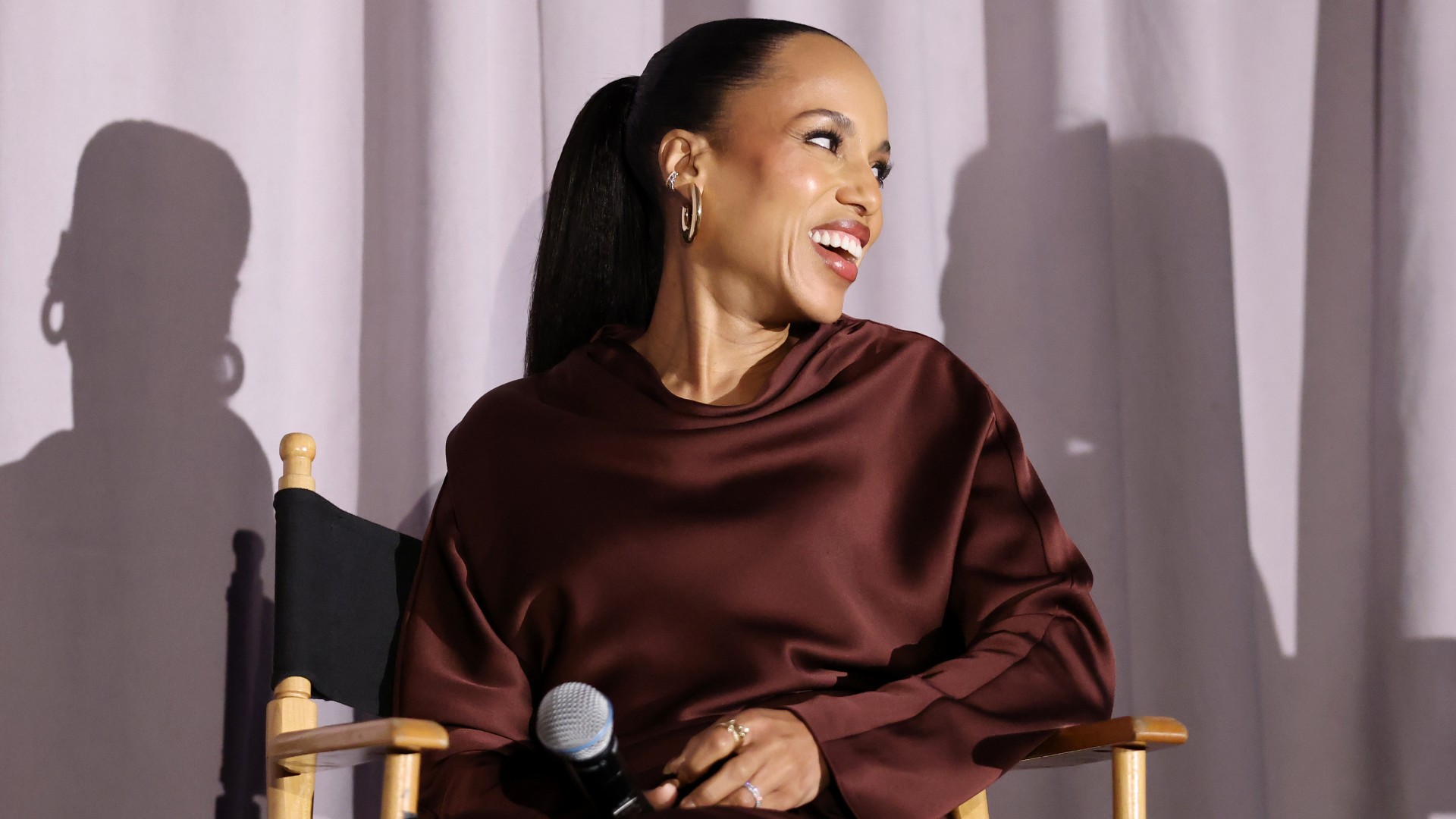 kerry washington speaks on a panel in new york city