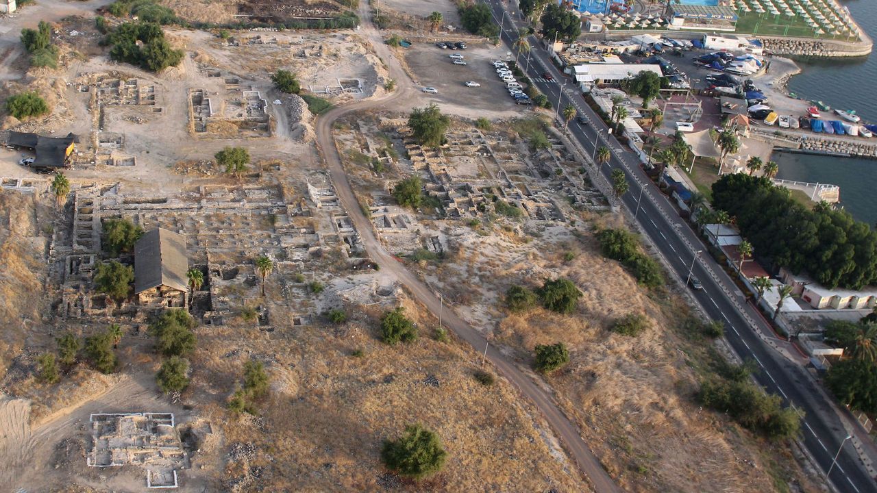 An aerial photo of the site looking northeast