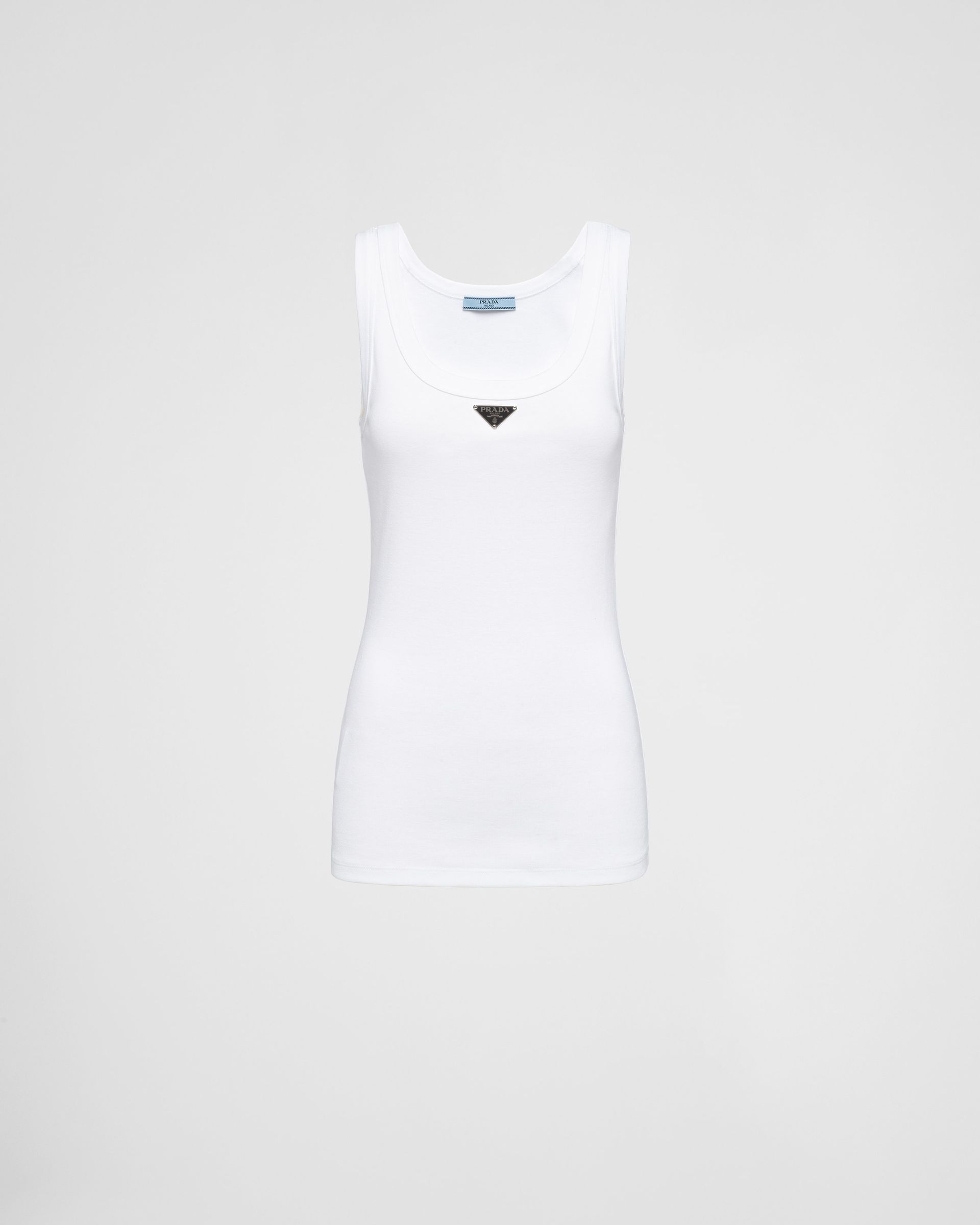 Ribbed Knit Jersey Tank Top