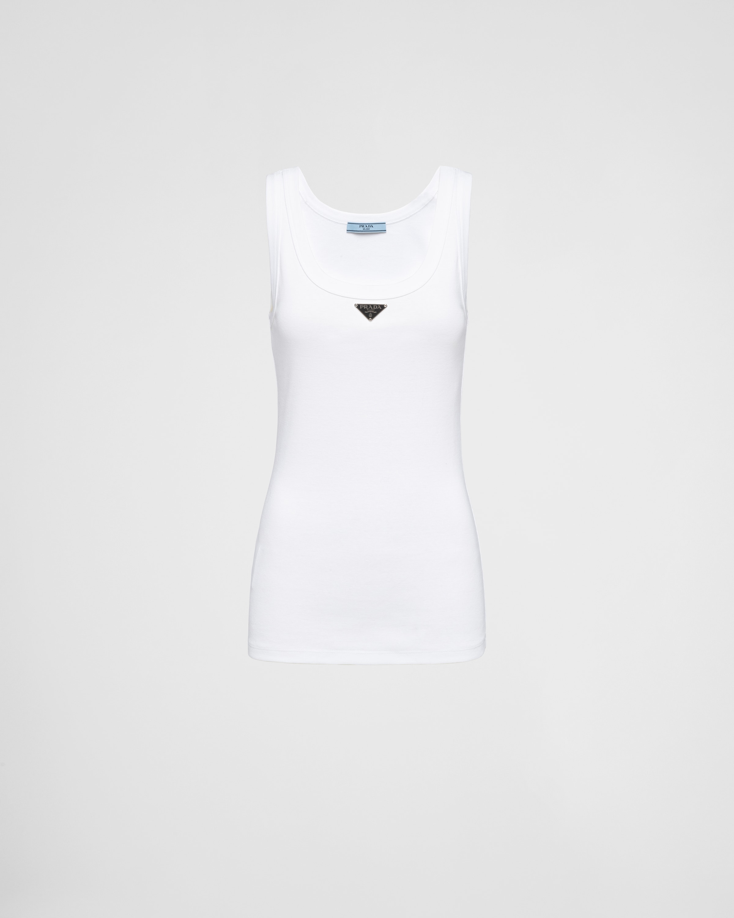 Ribbed Knit Jersey Tank Top