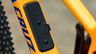 Close up of glovebox on mountain bike frame