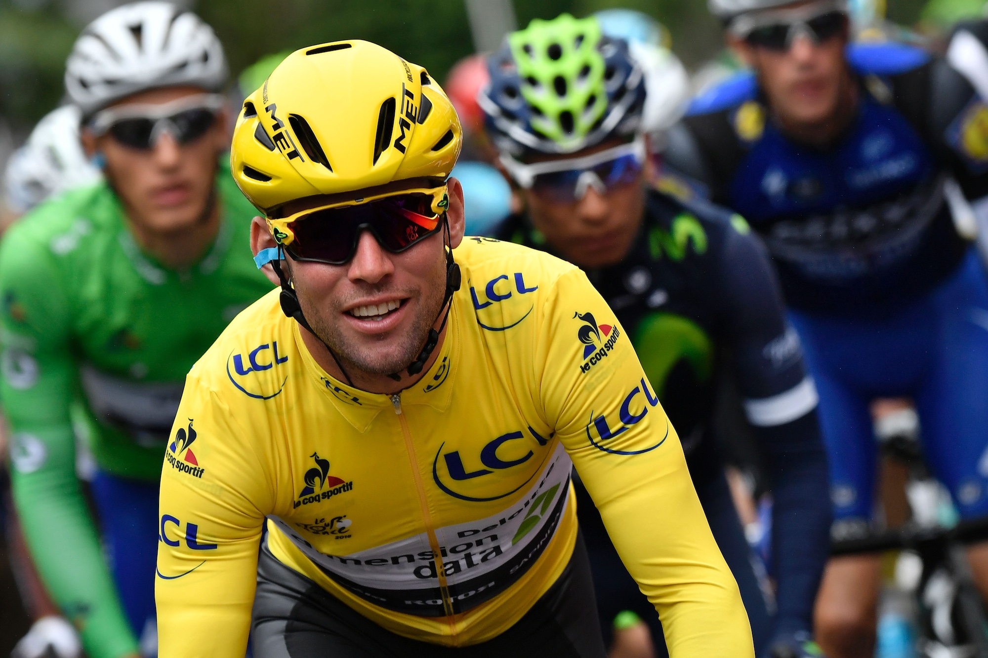 Mark Cavendish in the yellow jersey in 2016