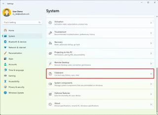 Clipboard settings