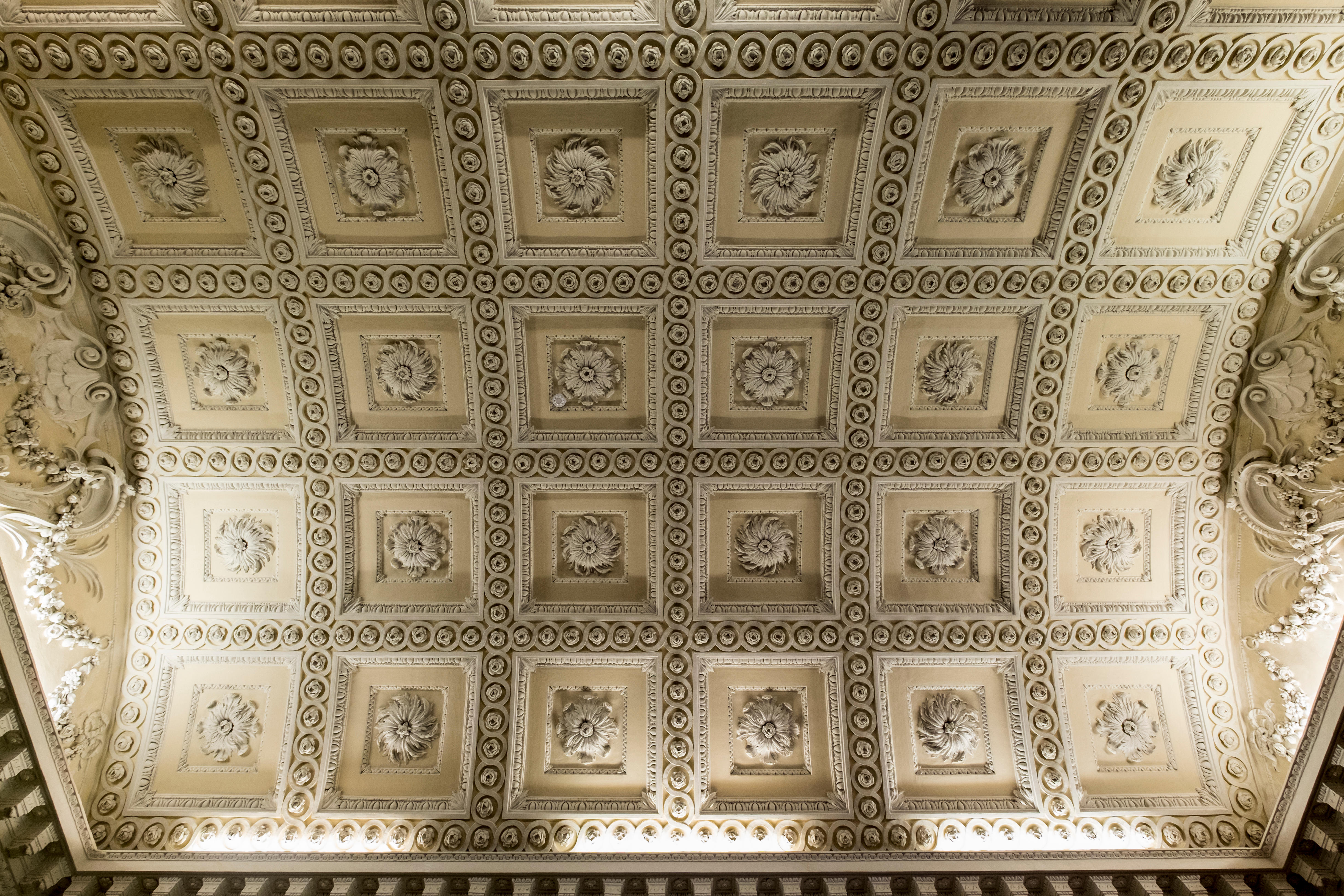 Stucco ceiling in Russborough House, Blessington, Co Wicklow, Ireland