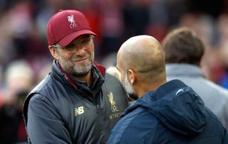 Liverpool manager Jurgen Klopp and Manchester City boss Pep Guardiola