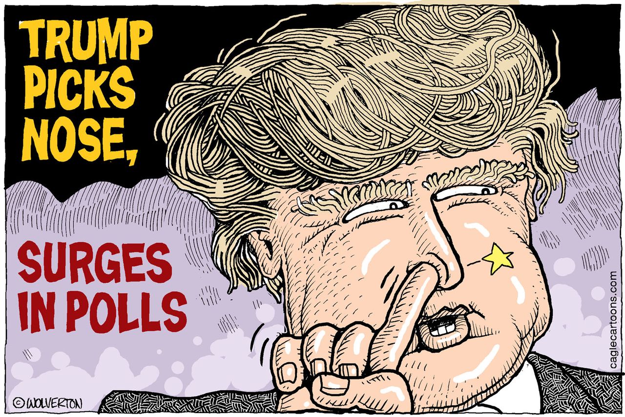 Political cartoon U.S. Donald Trump Polls