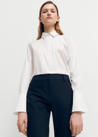 Cotton Shirt With Flared Sleeves - Women | Mango Usa