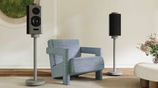 Goldmund Pulp + Hub speaker system by Goldmund Sound Systems, in living space